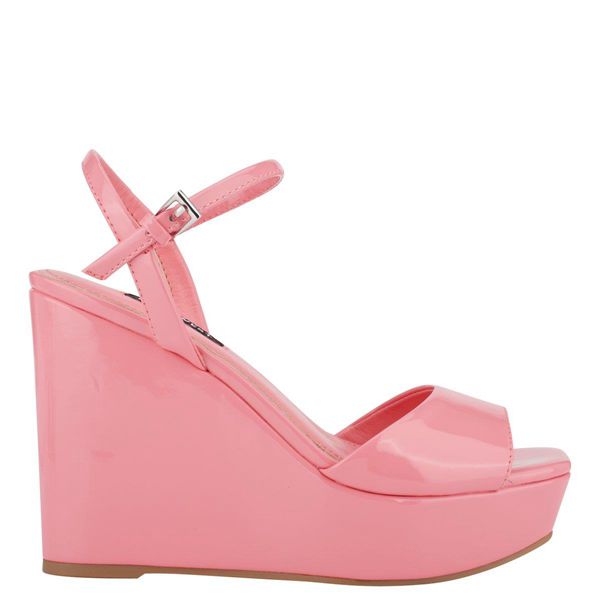 Nine West Kinda Ankle Strap Pink Platform Sandals | South Africa 61G07-8Y09